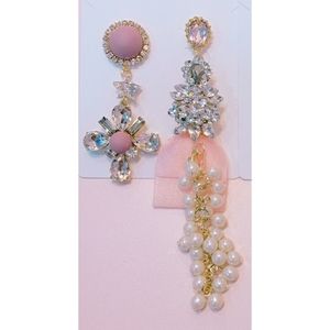 Beaded Drop Down Ear Clips Earrings